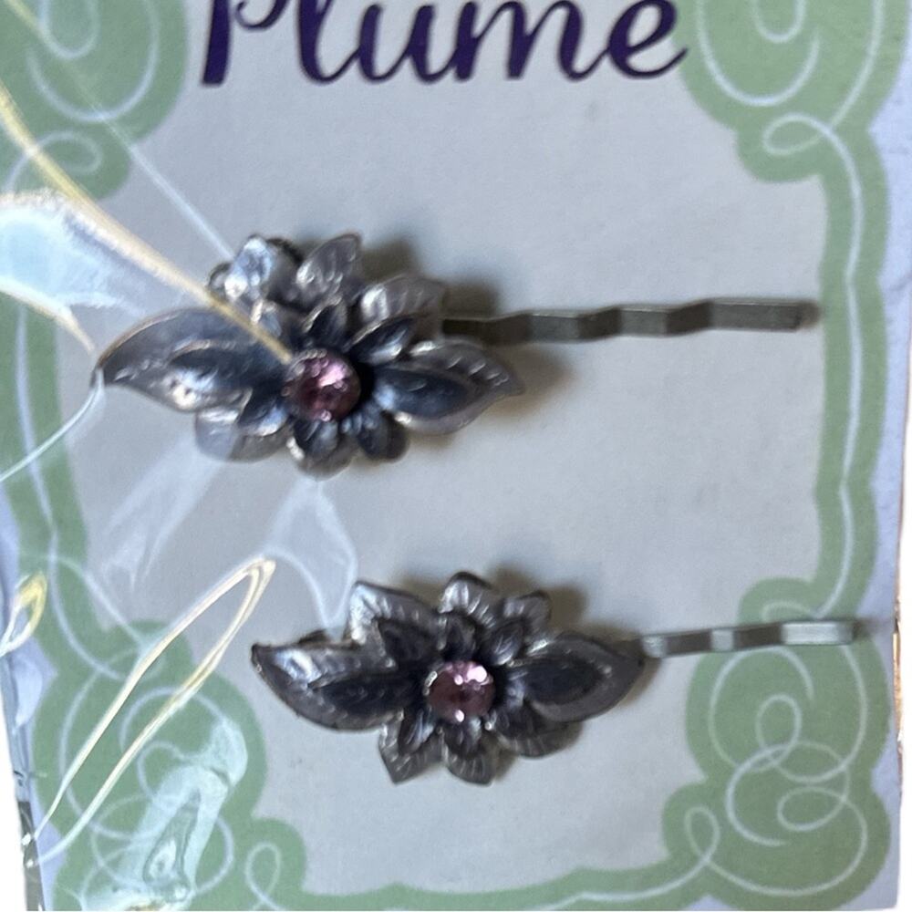 Vintage Floral Hair Pins Set Bridal Wedding Winter Accessory Vintage Jewelry - Picture 2 of 5